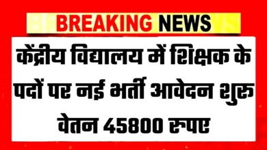 Kendriya Vidyalaya Teacher 20 Recruitment